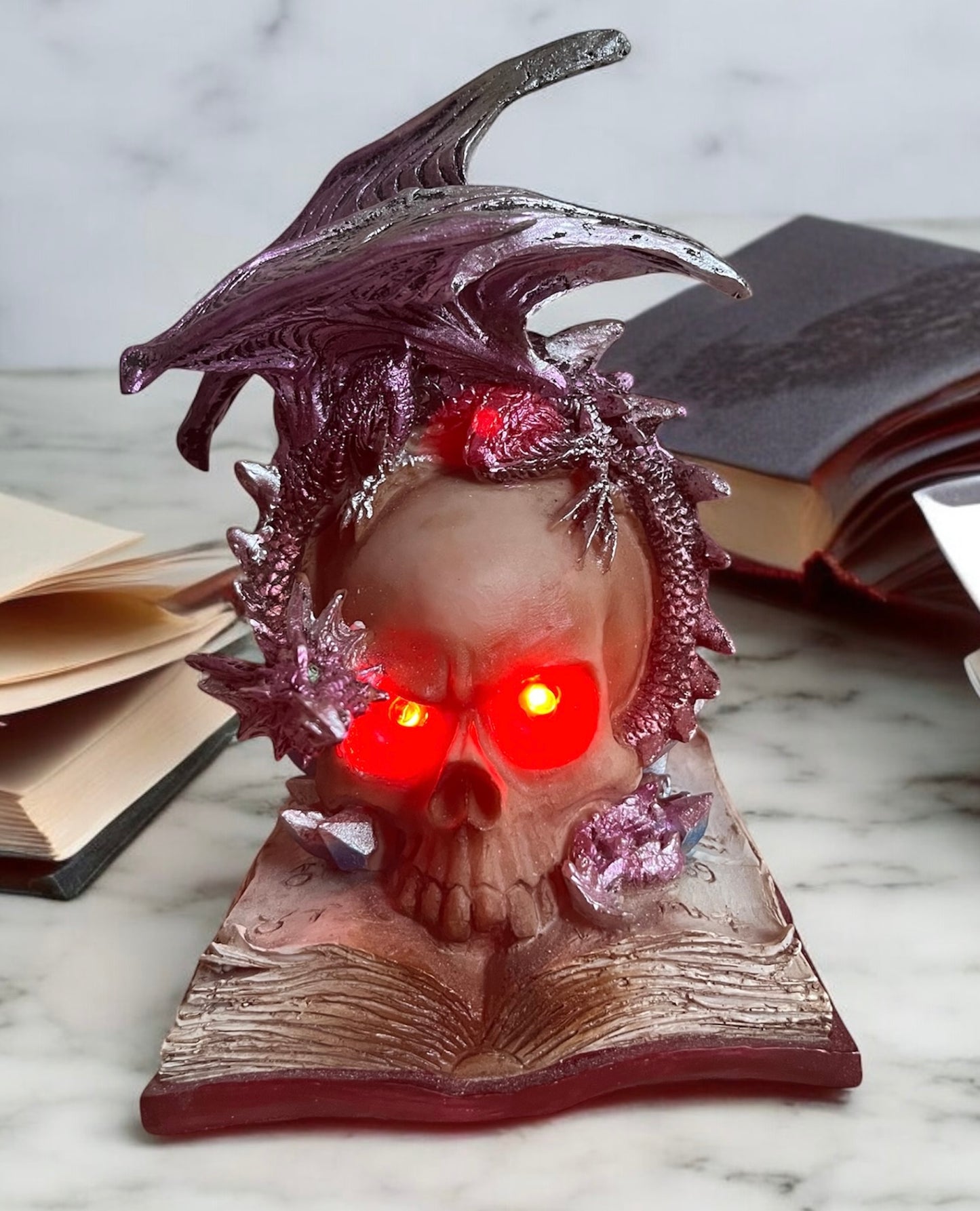 Purple Dragon On Skull LED