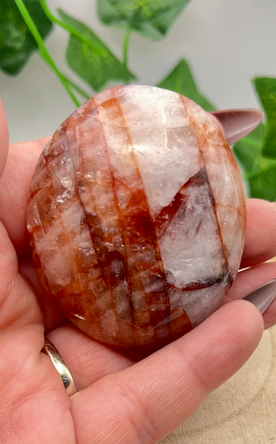 Fire Quartz Palm Stone