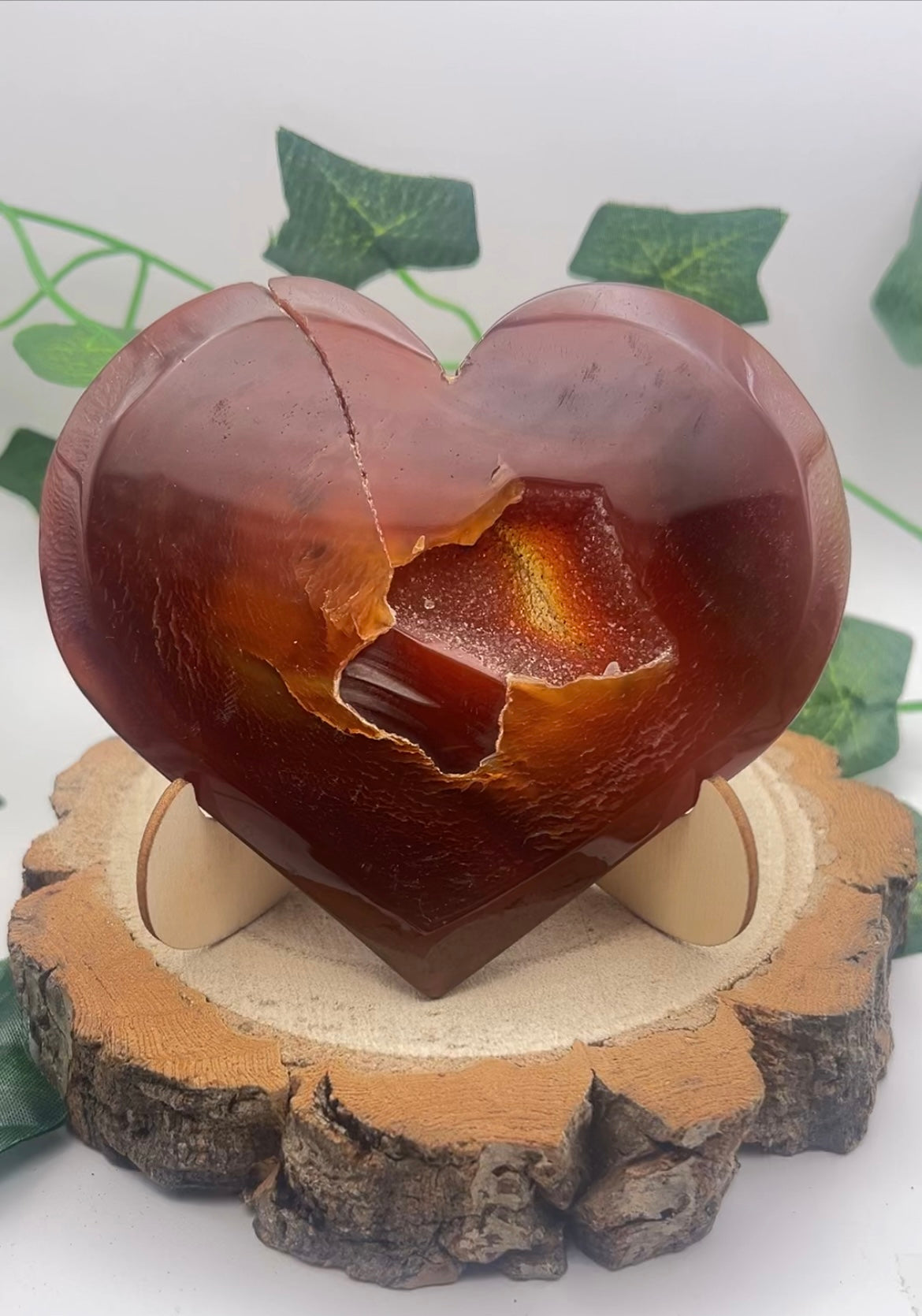 Carnelian Druzy Heart