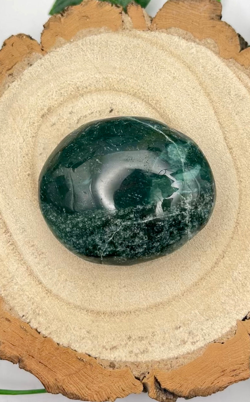 Moss Agate Palm Stone