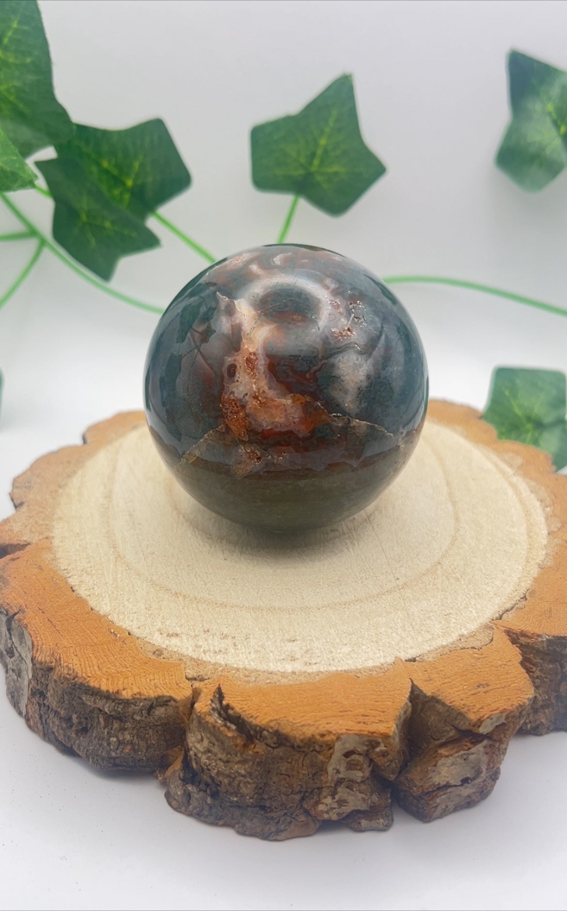 Moss Agate And Carnelian Sphere
