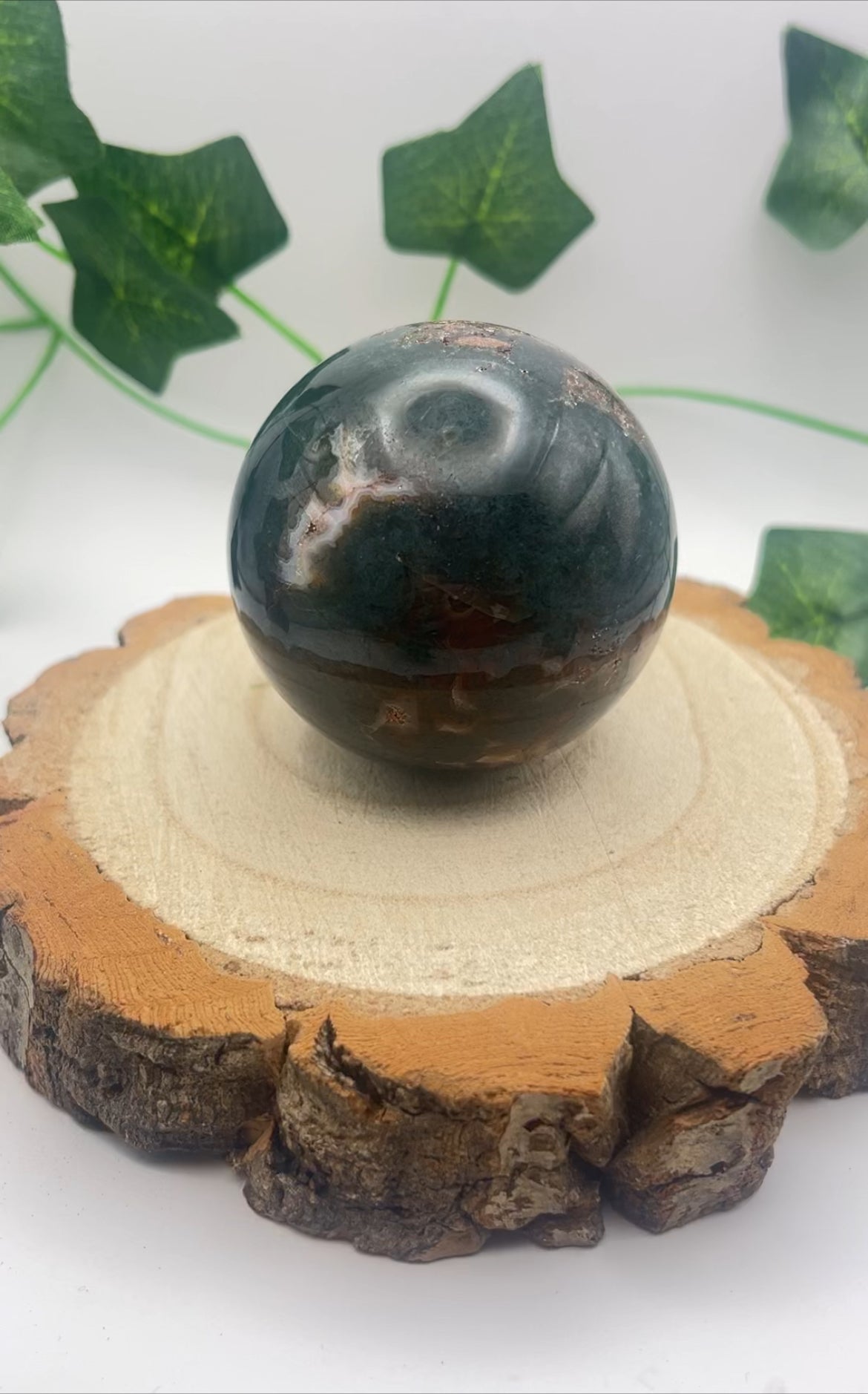 Moss Agate And Carnelian Sphere