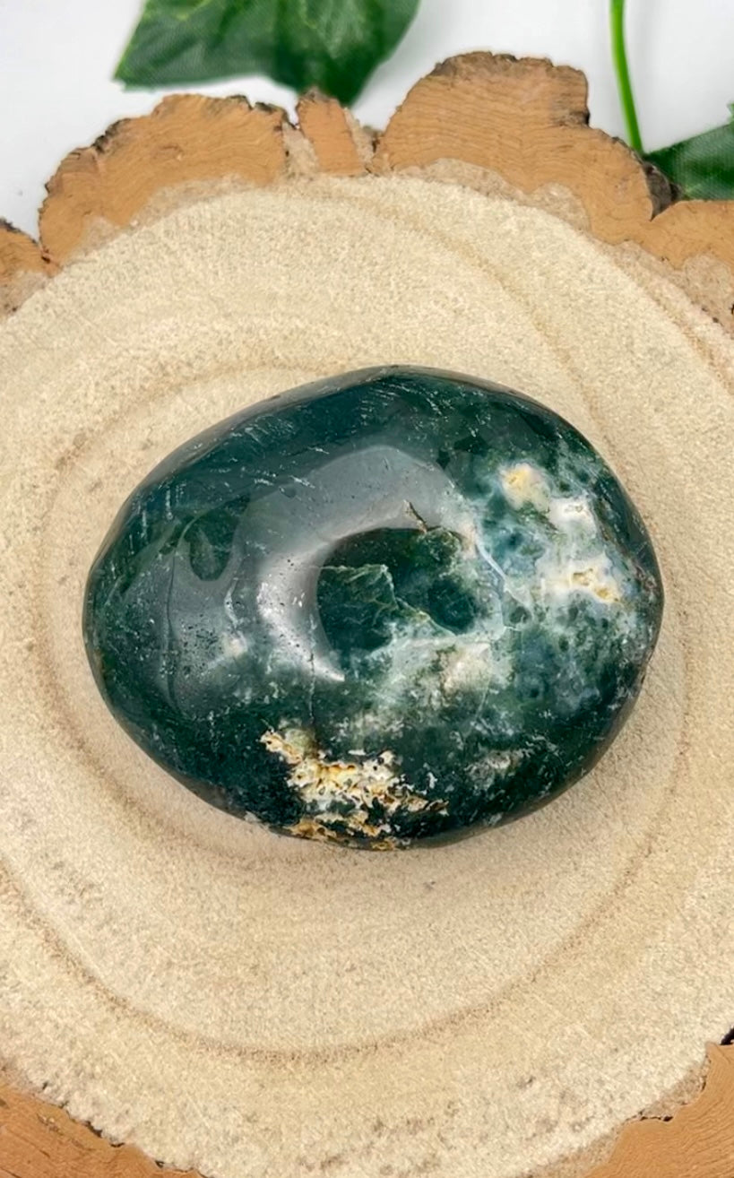 Moss Agate Palm Stone