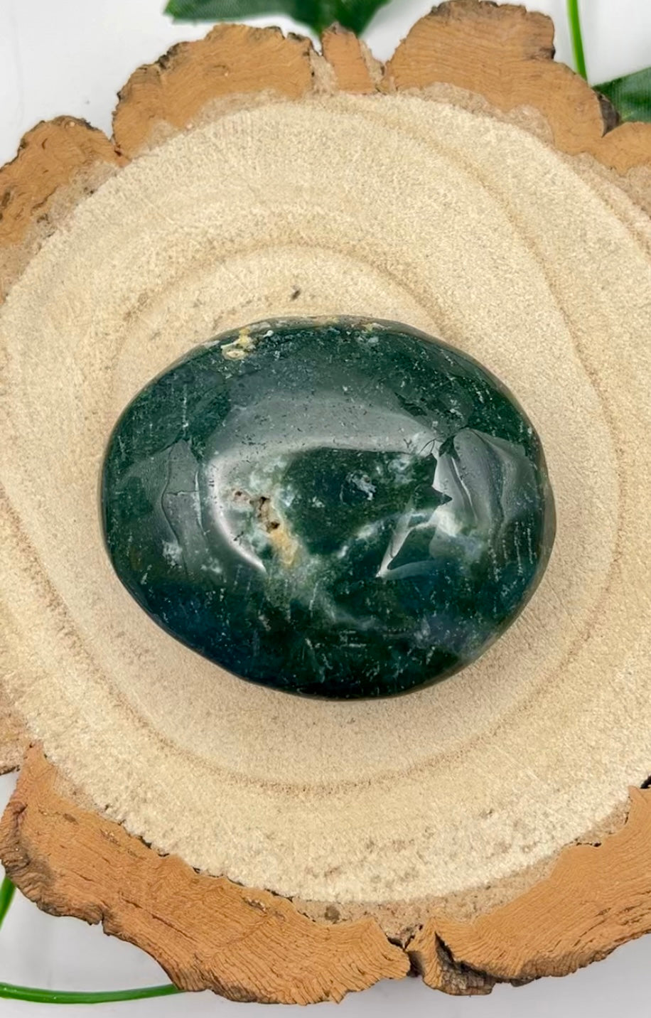 Moss Agate Palm Stone
