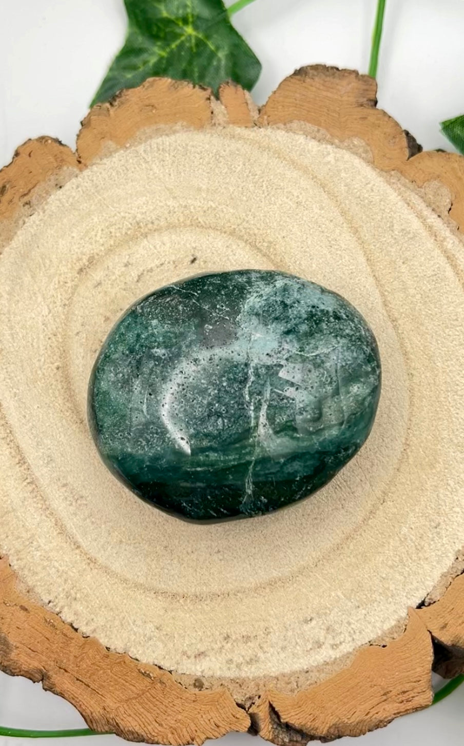 Moss Agate Palm Stone
