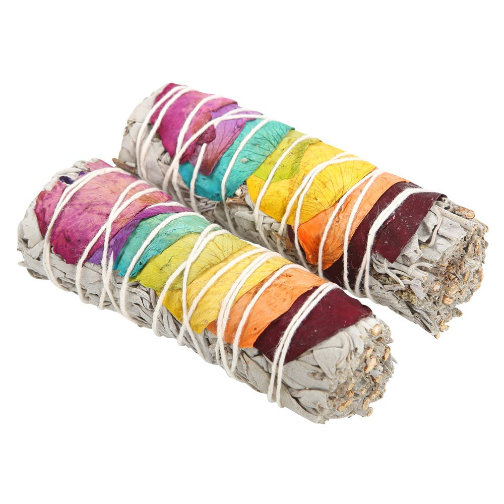 Set Of 2 Rose Petal Sage Smudge Sticks