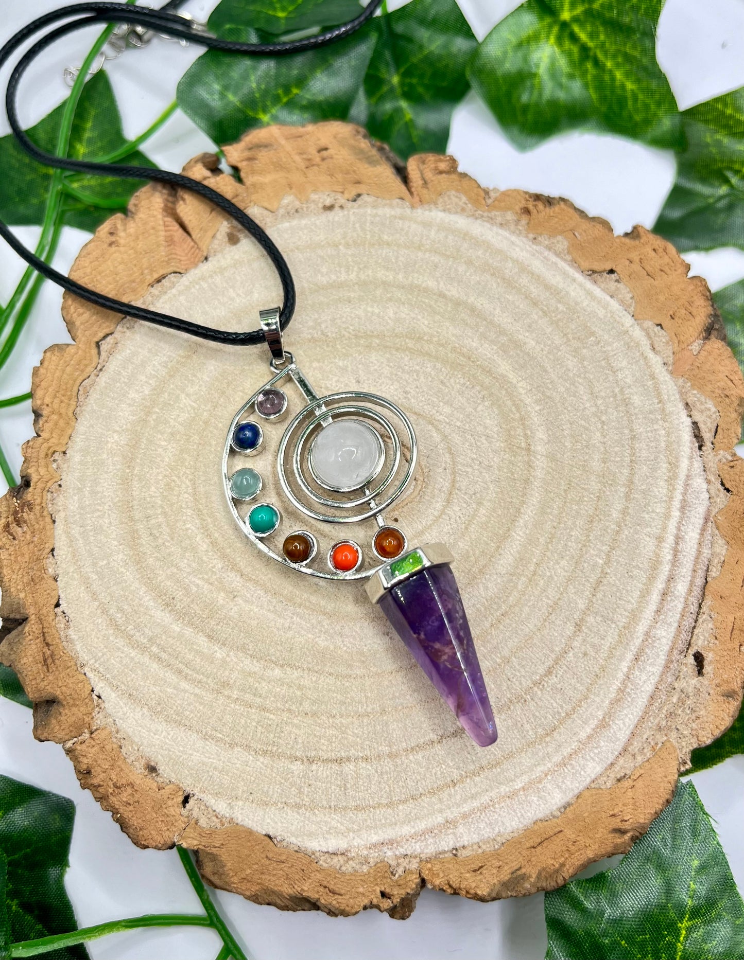 Chakra Amethyst Pendant