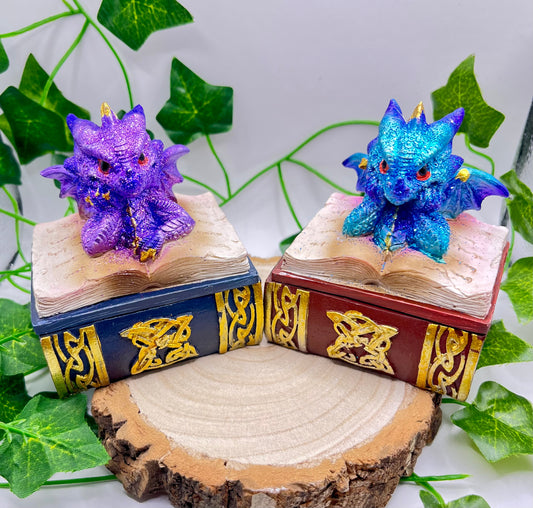 Dragon And Book Trinket Box set