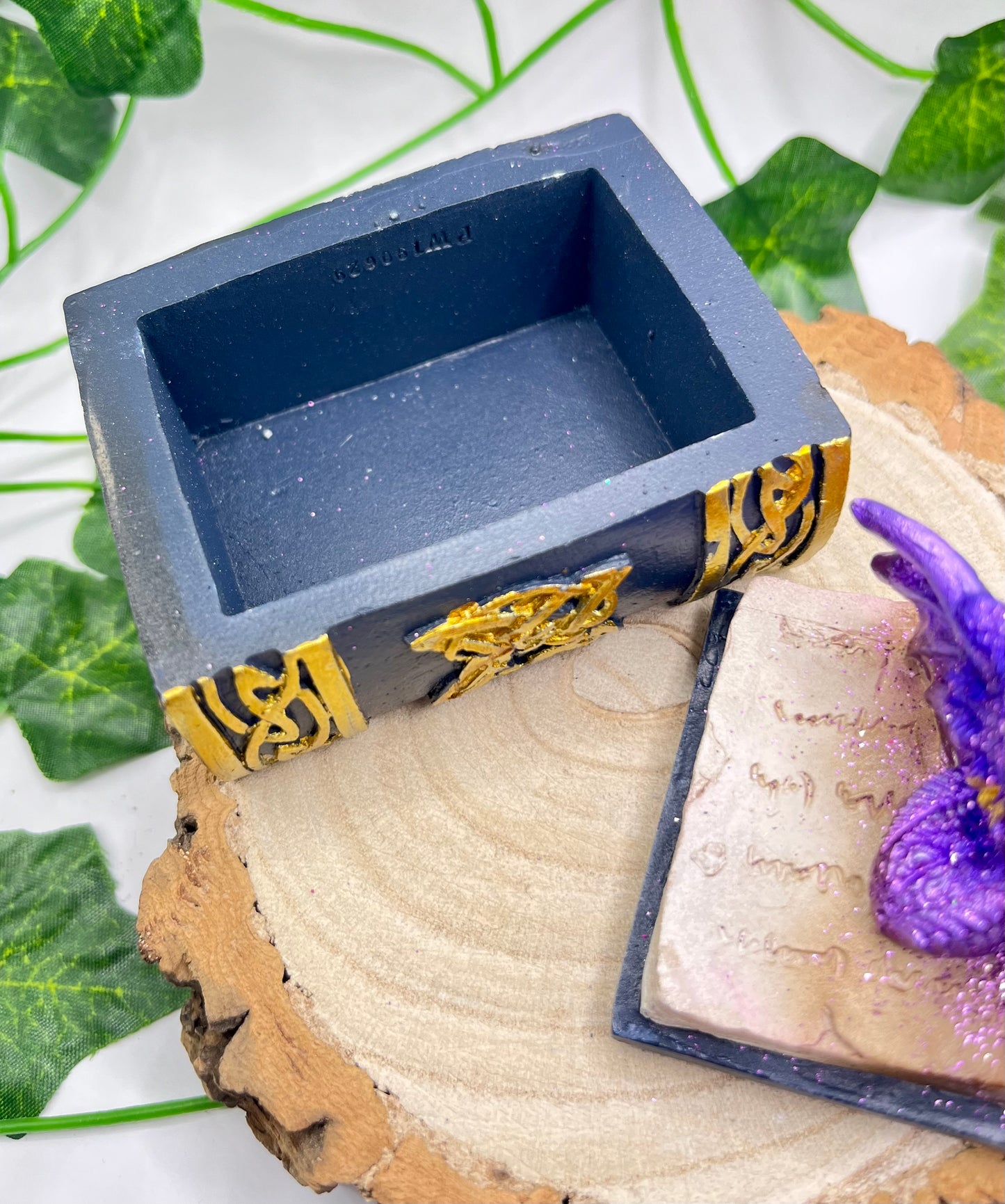 Dragon And Book Trinket Box set