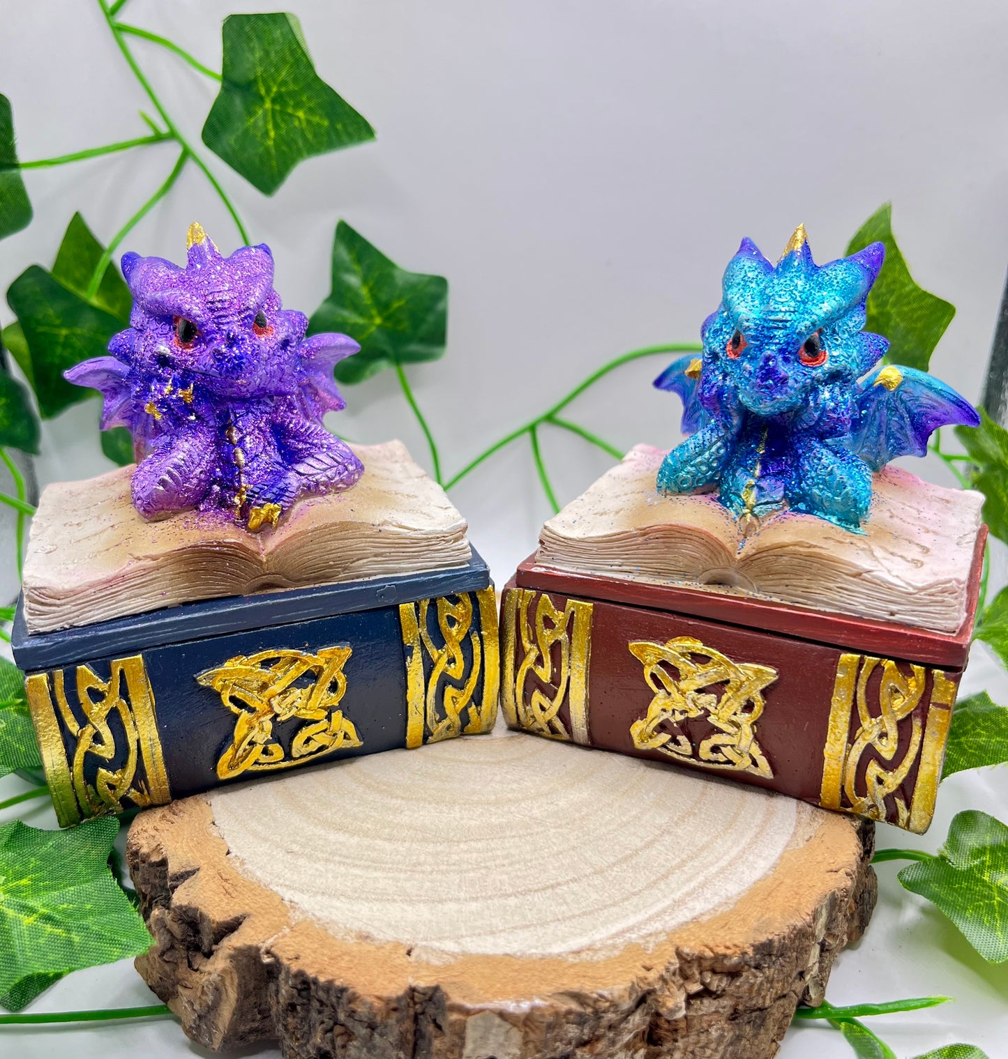 Dragon And Book Trinket Box set