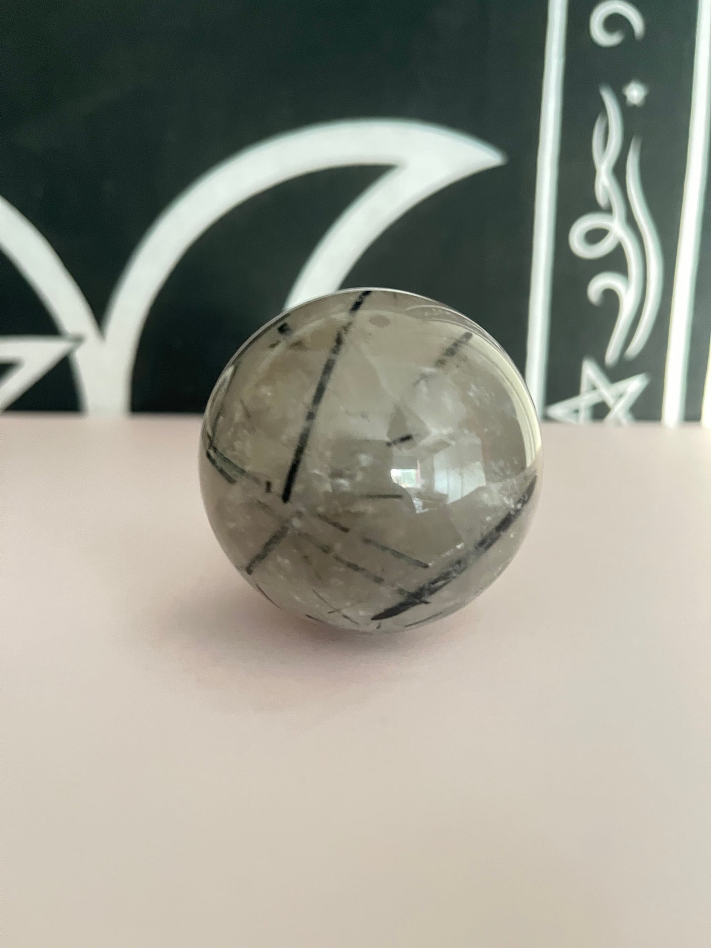 Tourmaline In Quartz Sphere