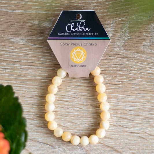 Solar Plexus Chakra Yellow Jade Crystal Bracelet