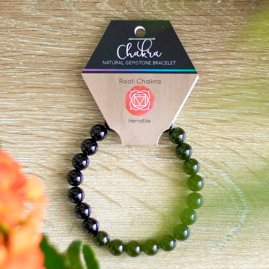 Root Chakra Hematite Crystal Bracelet