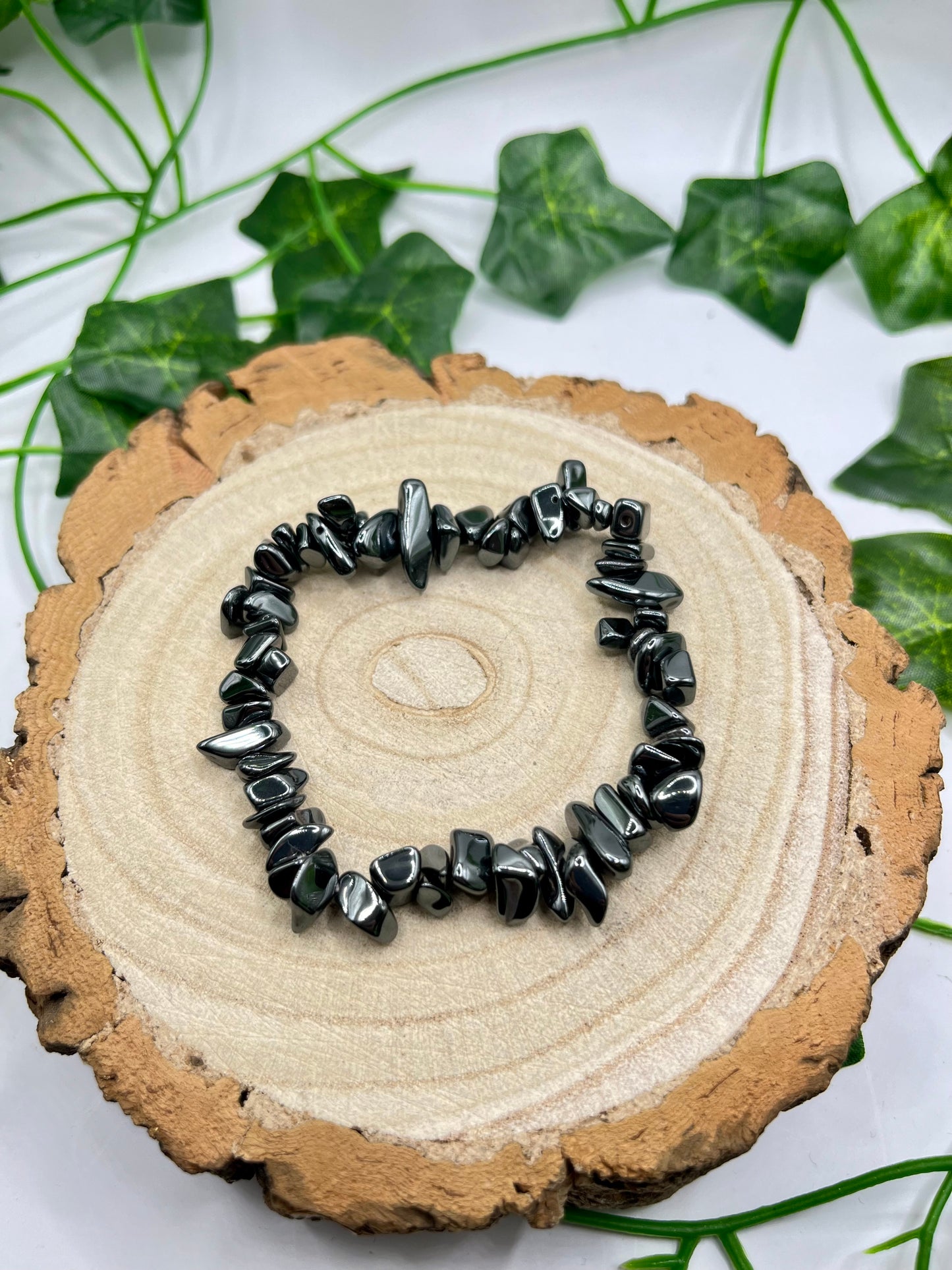 Hematite Crystal Chip Bracelet