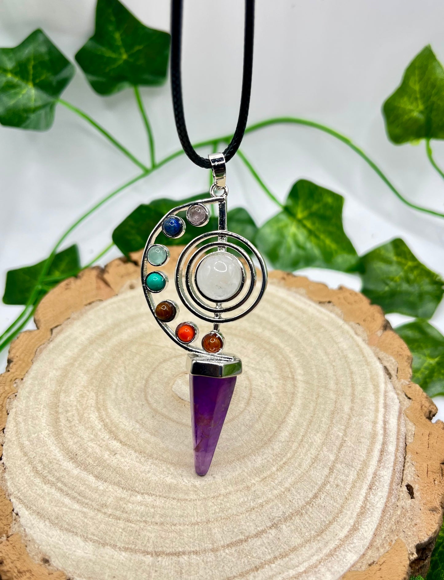 Chakra Amethyst Pendant