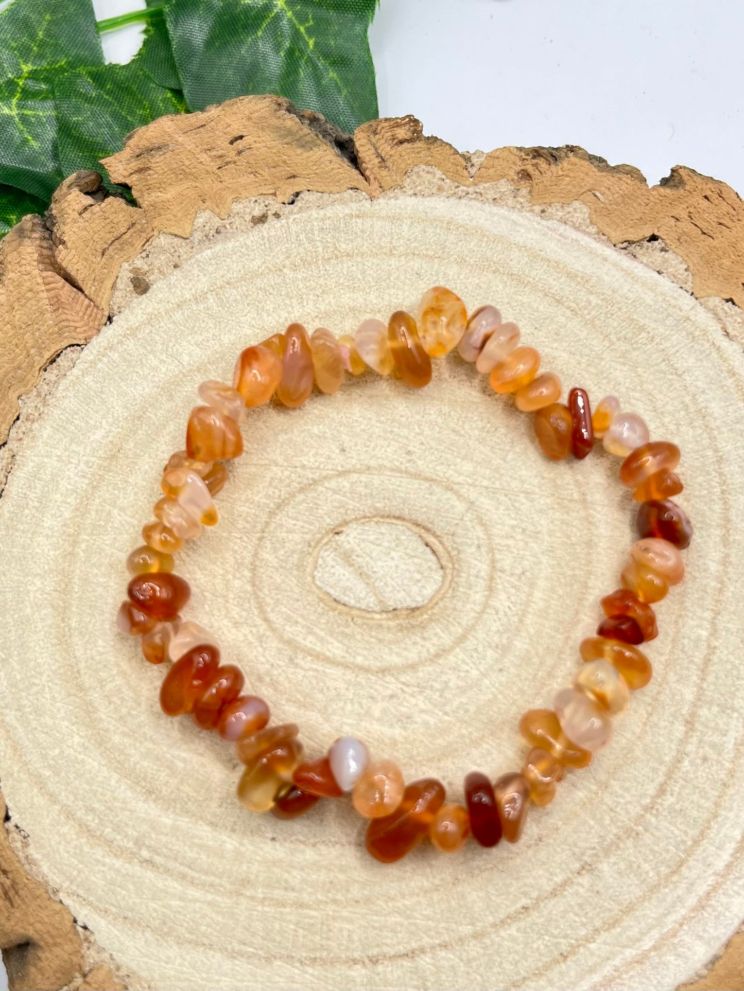 Carnelian Crystal Chip Bracelet