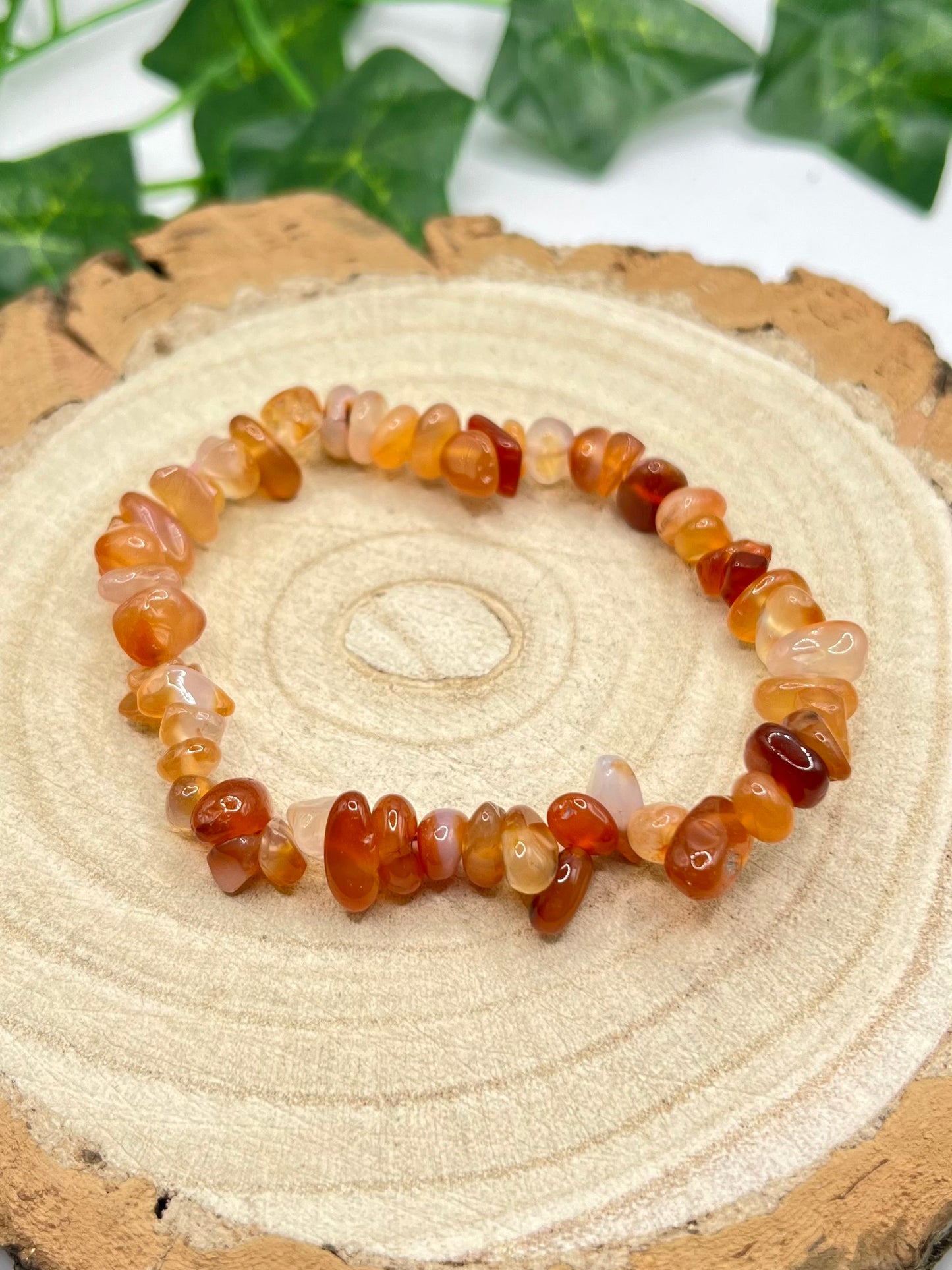 Carnelian Crystal Chip Bracelet