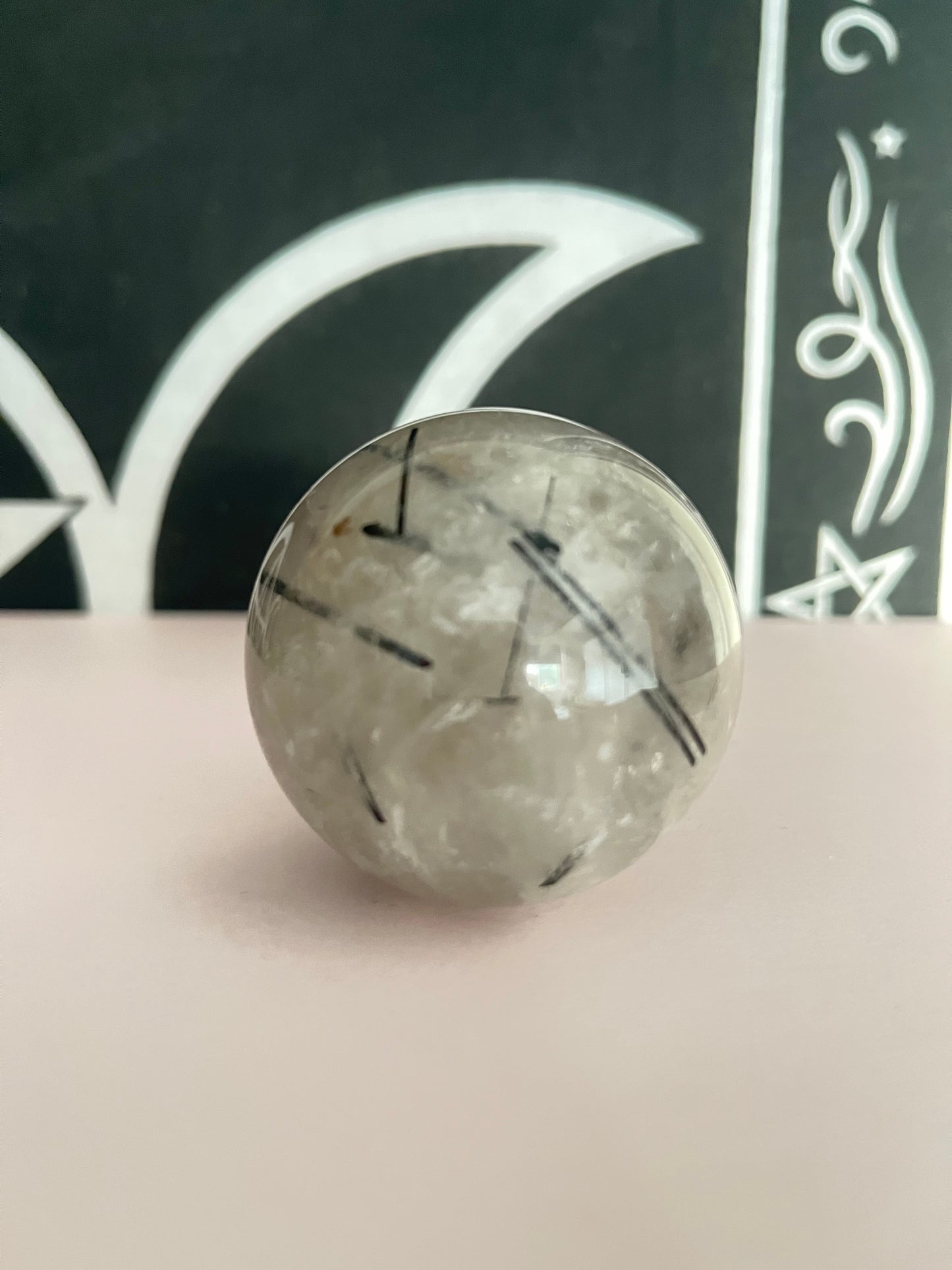 Tourmaline In Quartz Sphere