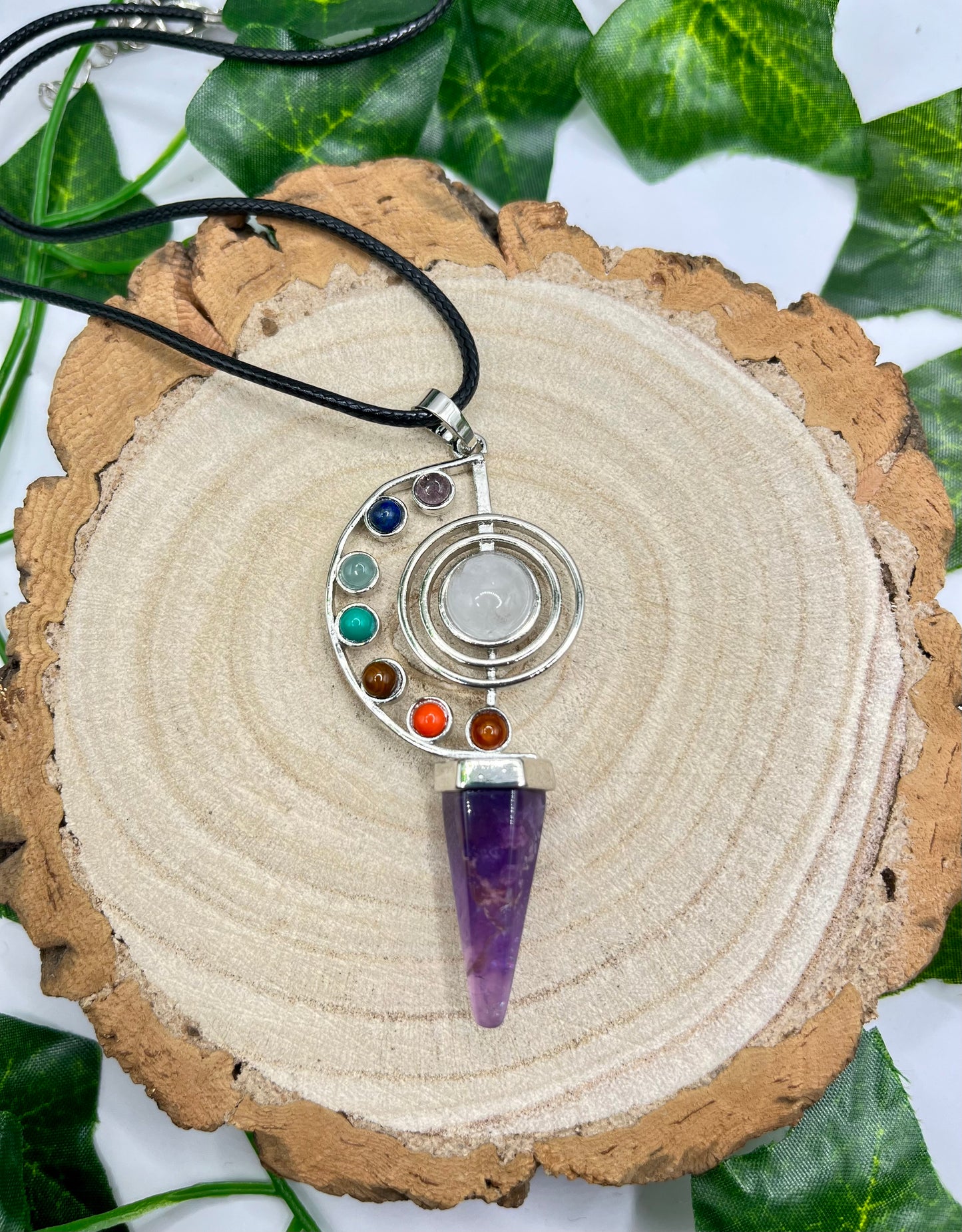 Chakra Amethyst Pendant