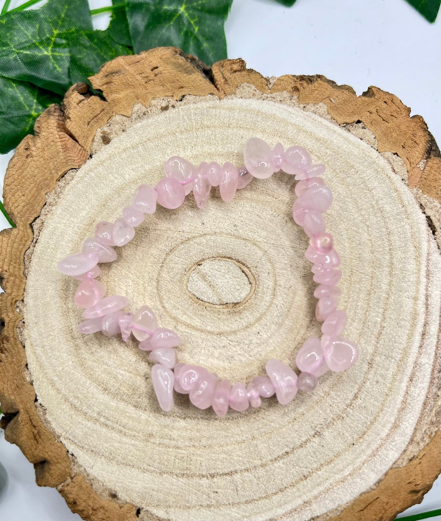 Rose Quartz Crystal Chip Bracelet