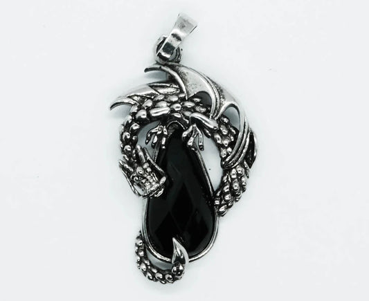 Dragon Obsidian Drop Pendant