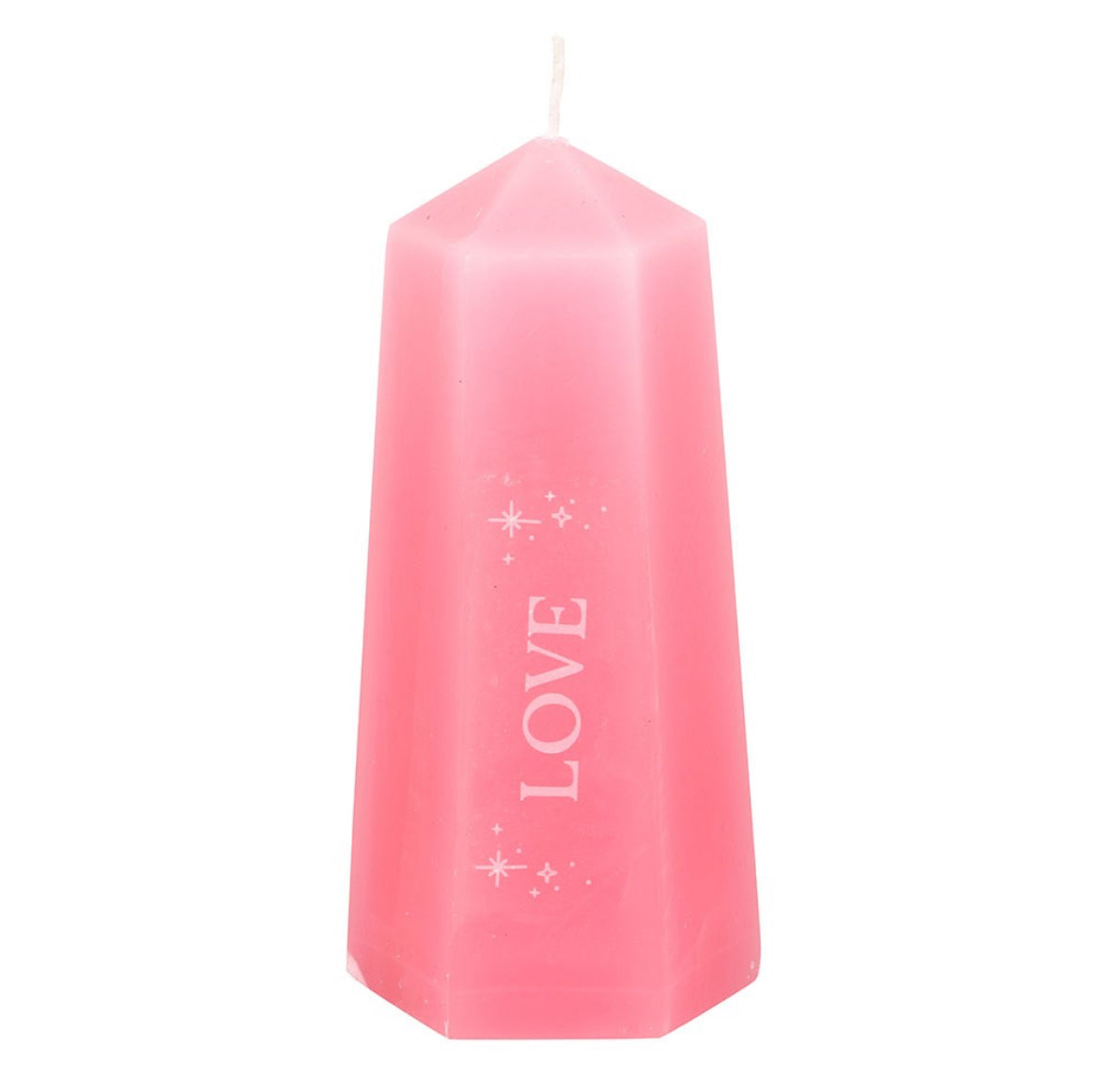 Love Crystal Candle With Rough Rose Quartz