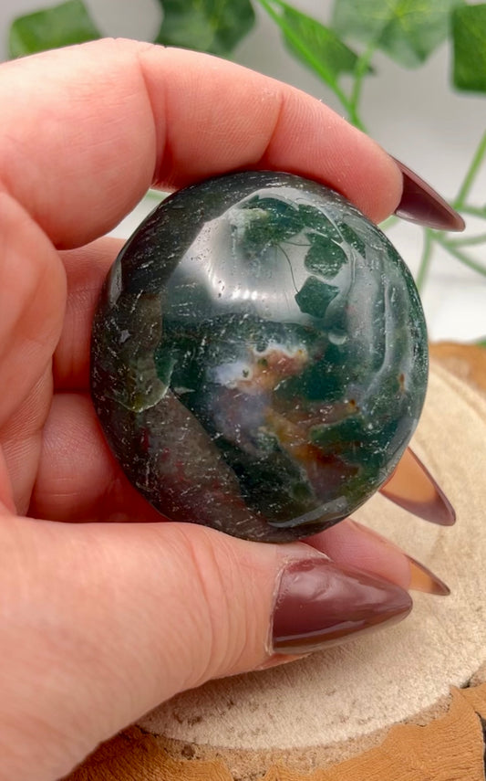 Moss Agate Palm Stone