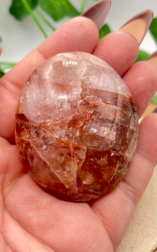 Fire Quartz Palm Stone