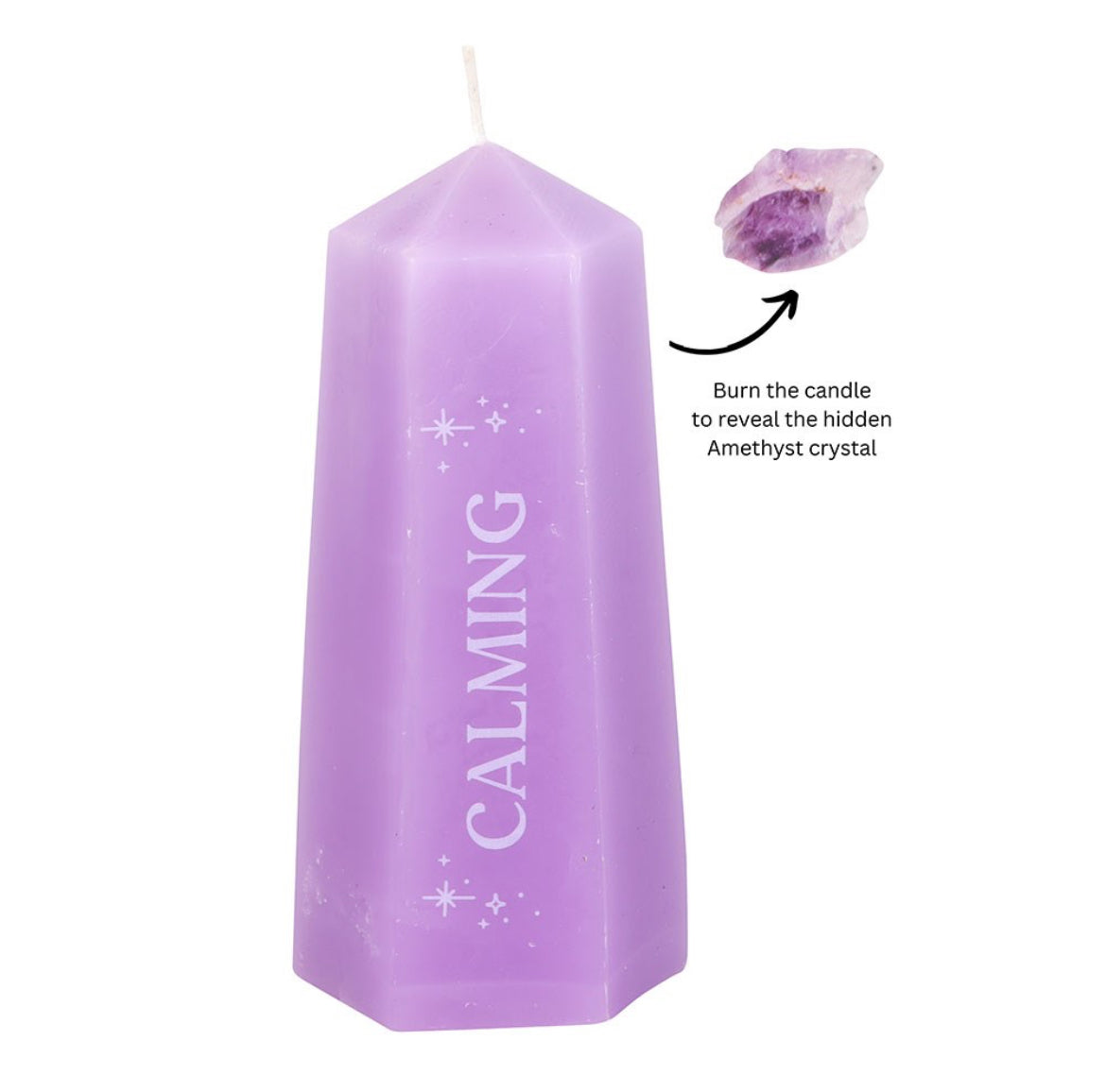 Calming Crystal Candle With Rough Amethyst