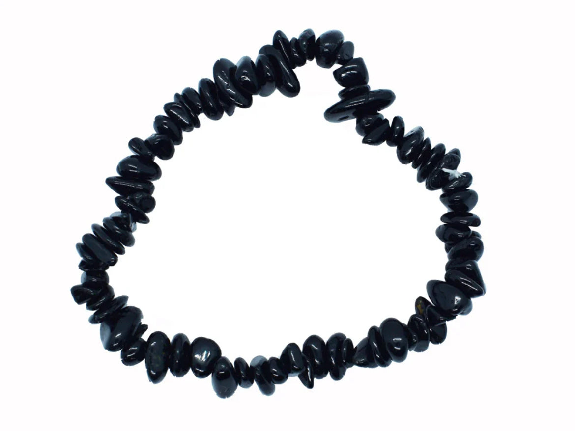 Black Tourmaline Crystal Chip Bracelet