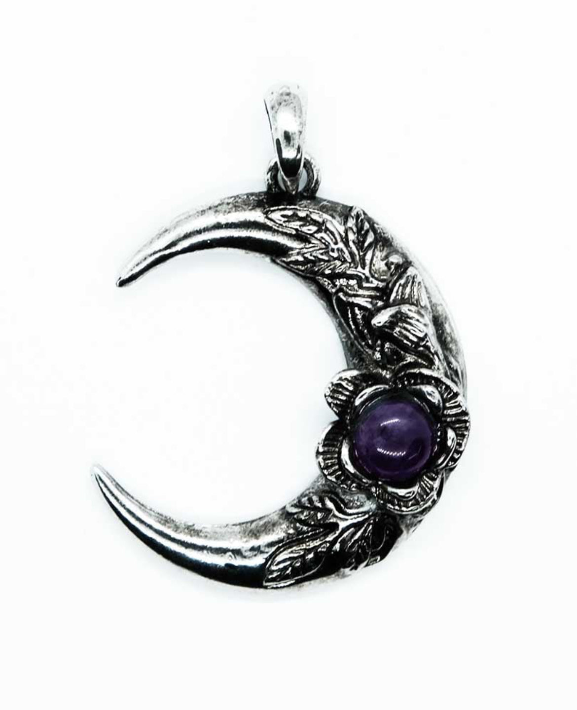 Amethyst Crescent Moon Pendant