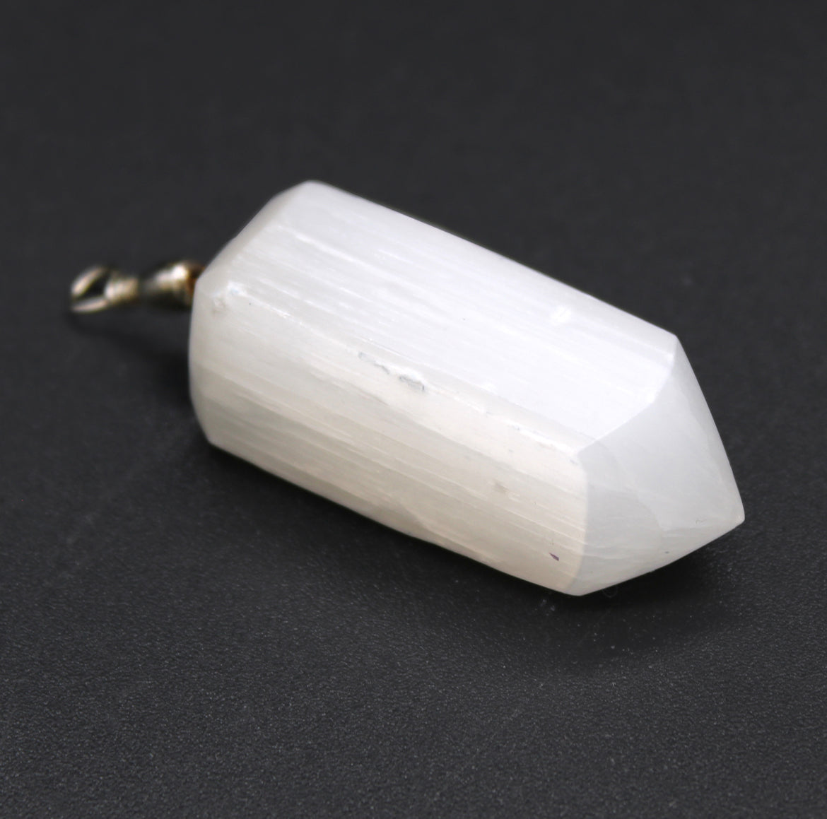 Selenite Obelisk Pendant With Cord