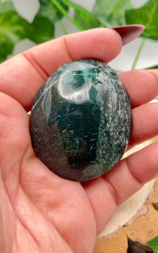 Moss Agate Palm Stone