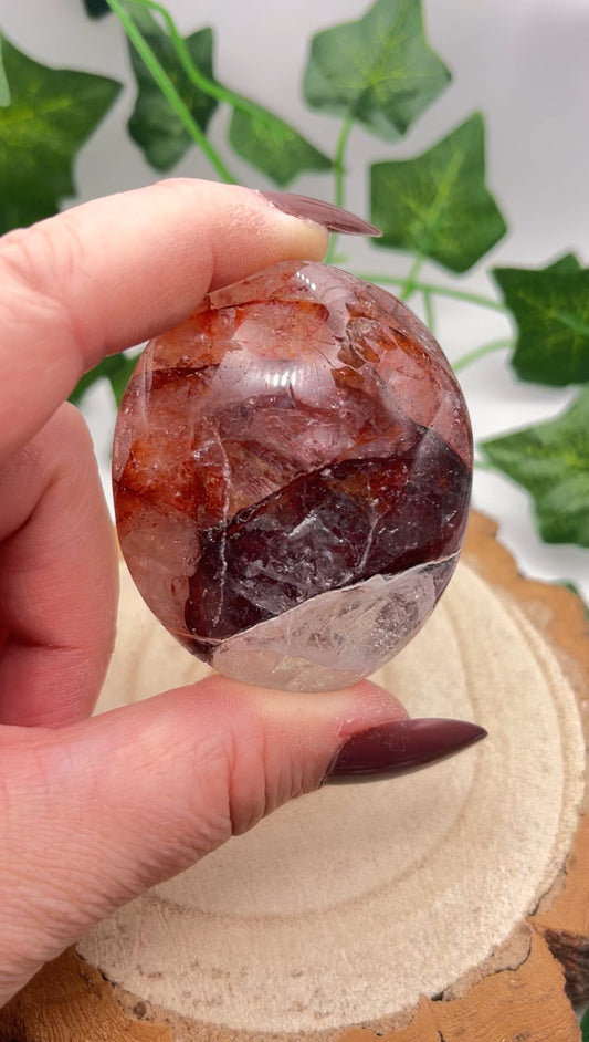 Fire Quartz Palm Stone