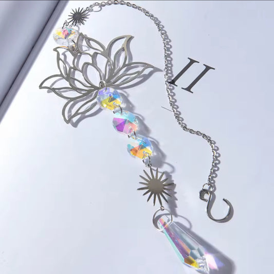 Silver Lotus Suncatcher