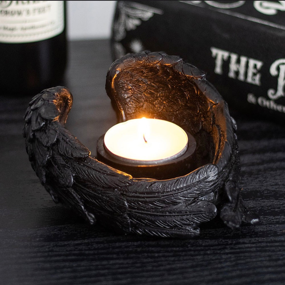 Raven Wings Tealight Candle Holder