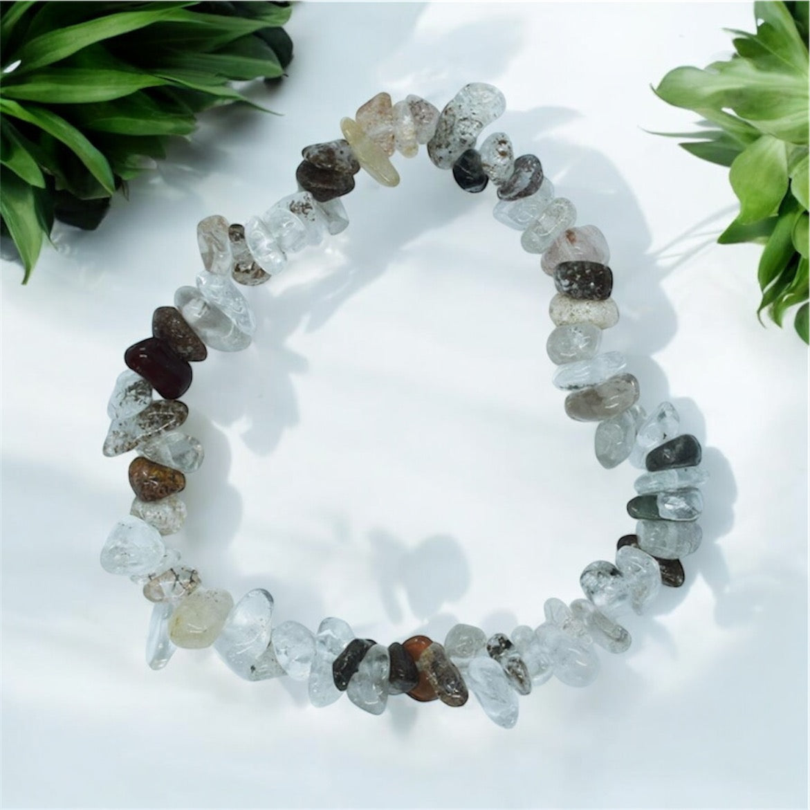 Phantom Quartz Crystal Chip Bracelet