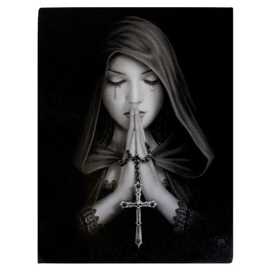 Gothic Prayer Canvas Plaque By Anne Stokes 19x25CM