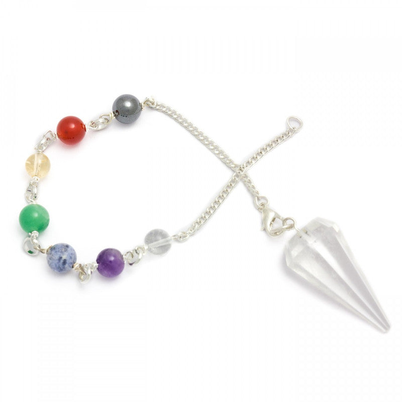 Clear Quartz Chakra Pendulum Bracelet