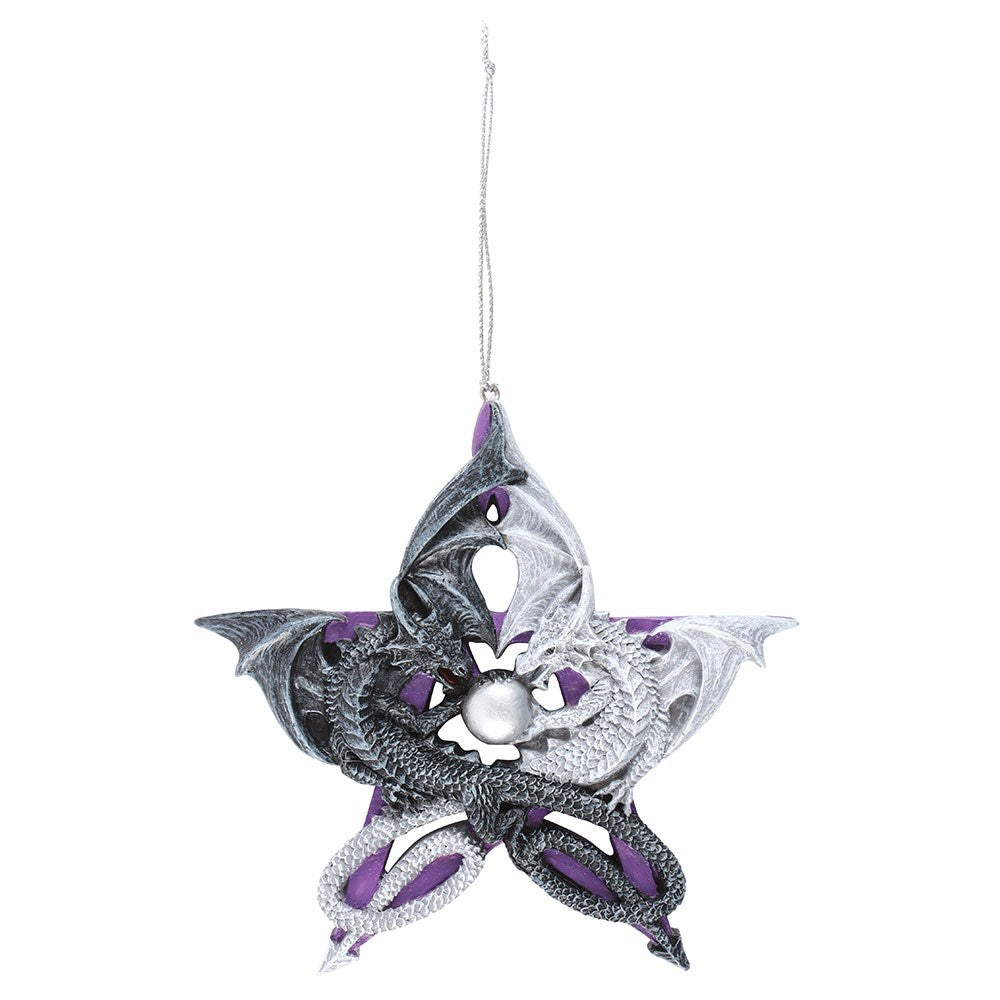 Pentagram Dragon Hanging Ornament By Anne Stokes