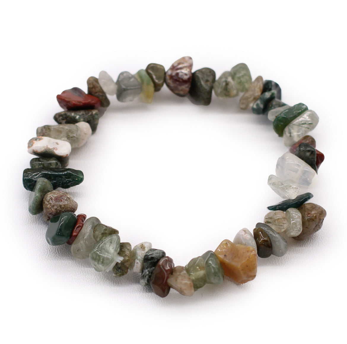 Moss Agate Crystal Chip Bracelet