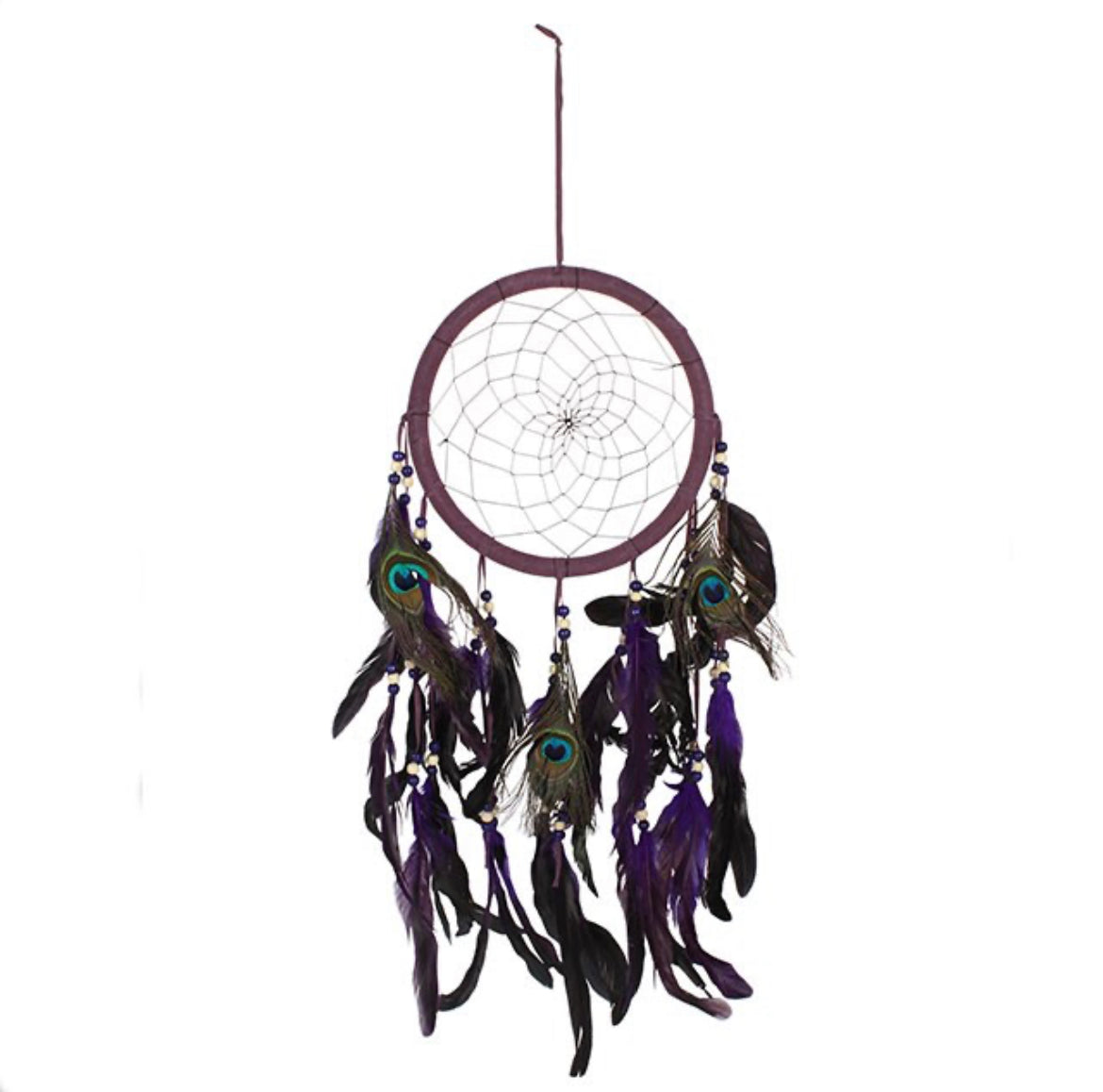 Purple Peacock Feather Dreamcatcher