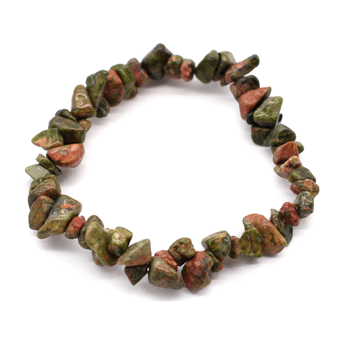 Unakite Jasper Crystal Chip Bracelet