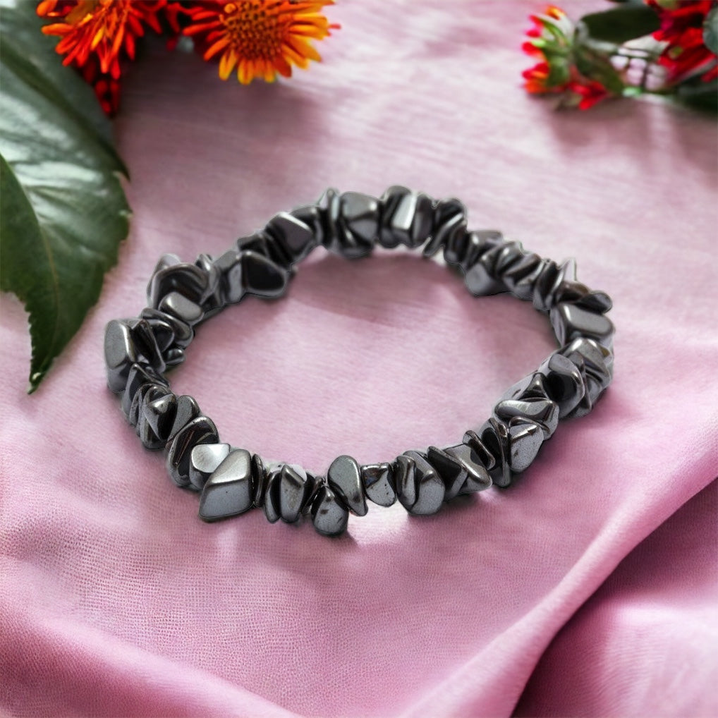 Hematite Crystal Chip Bracelet