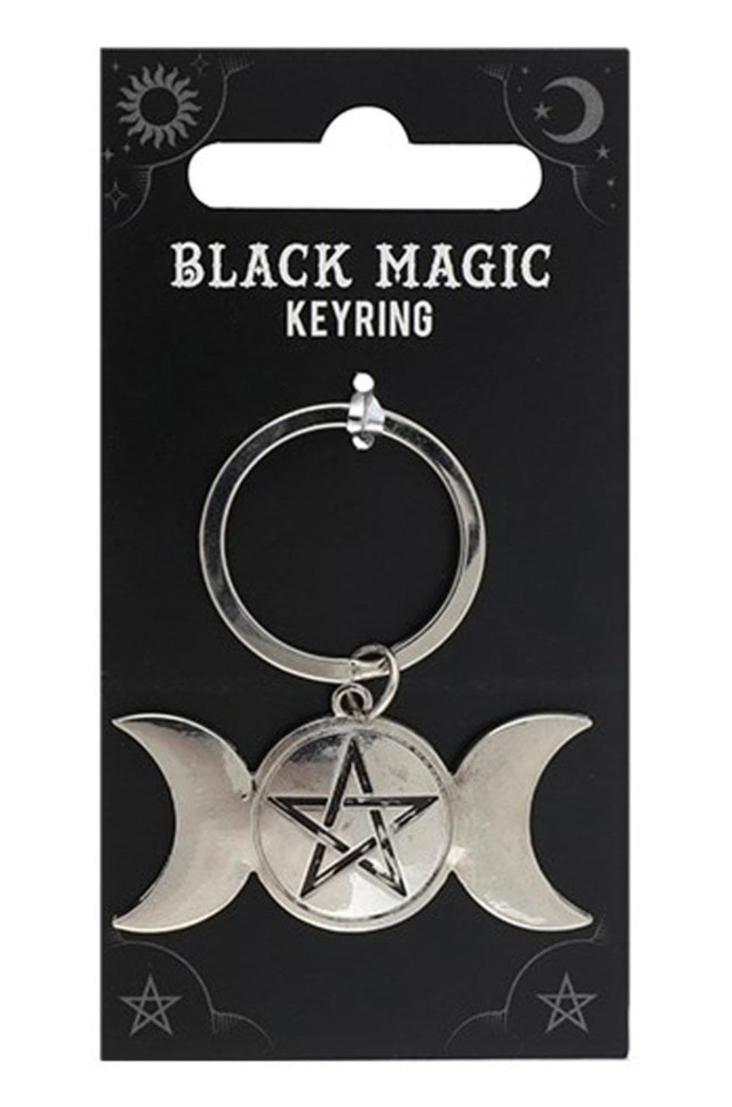 Triple Moon Metal Keyring