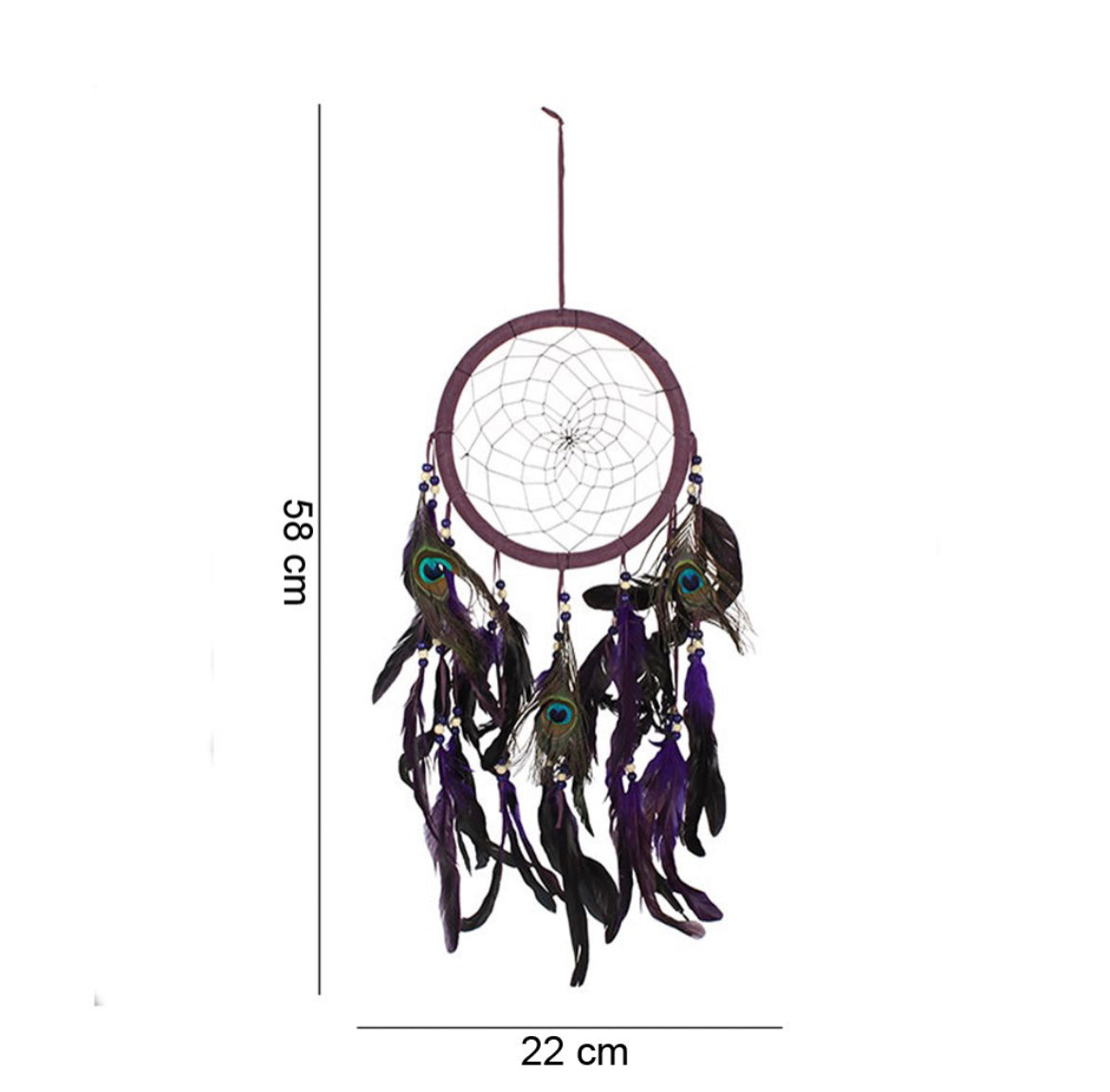 Purple Peacock Feather Dreamcatcher