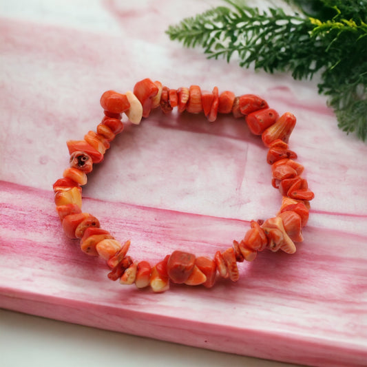 Coralite Crystal Chip Bracelet