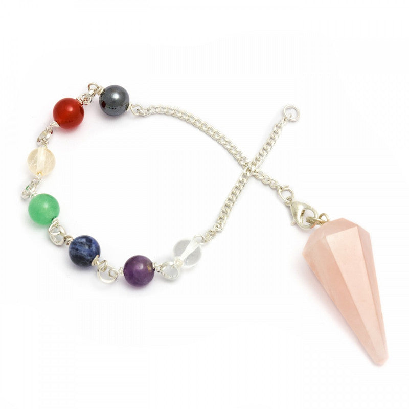 Rose Quartz Chakra Pendulum Bracelet