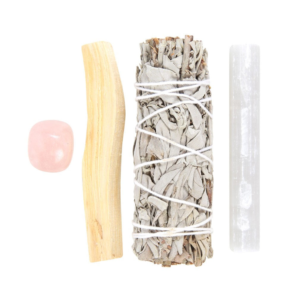 Rose Quartz Crystal Smudge Kit