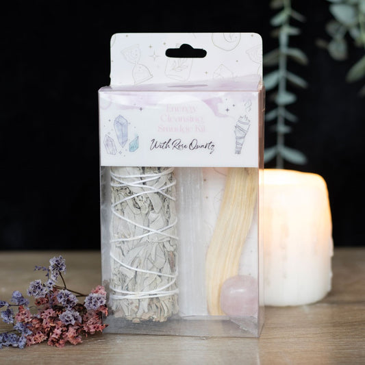 Rose Quartz Crystal Smudge Kit